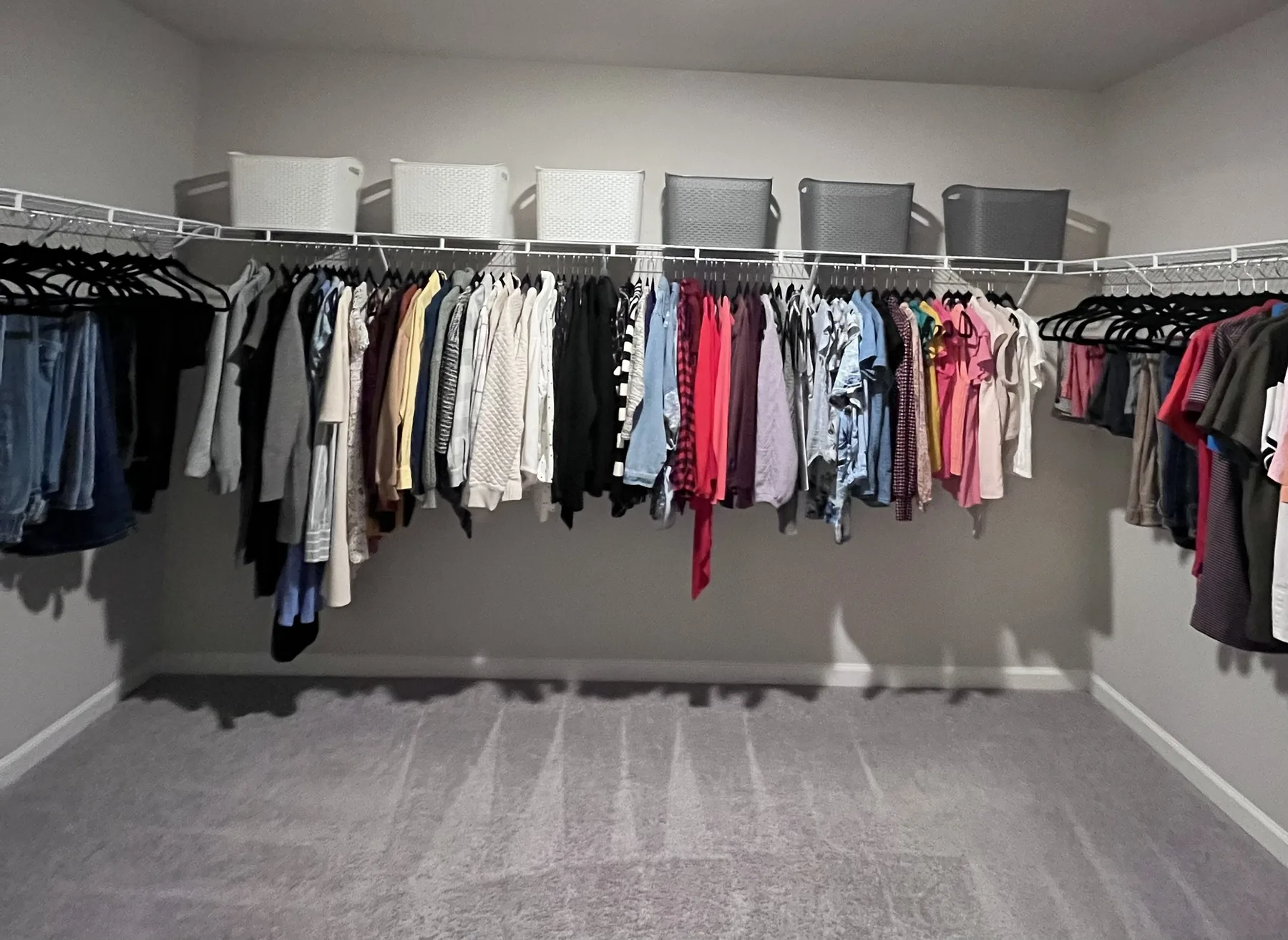 Organized walk-in closet