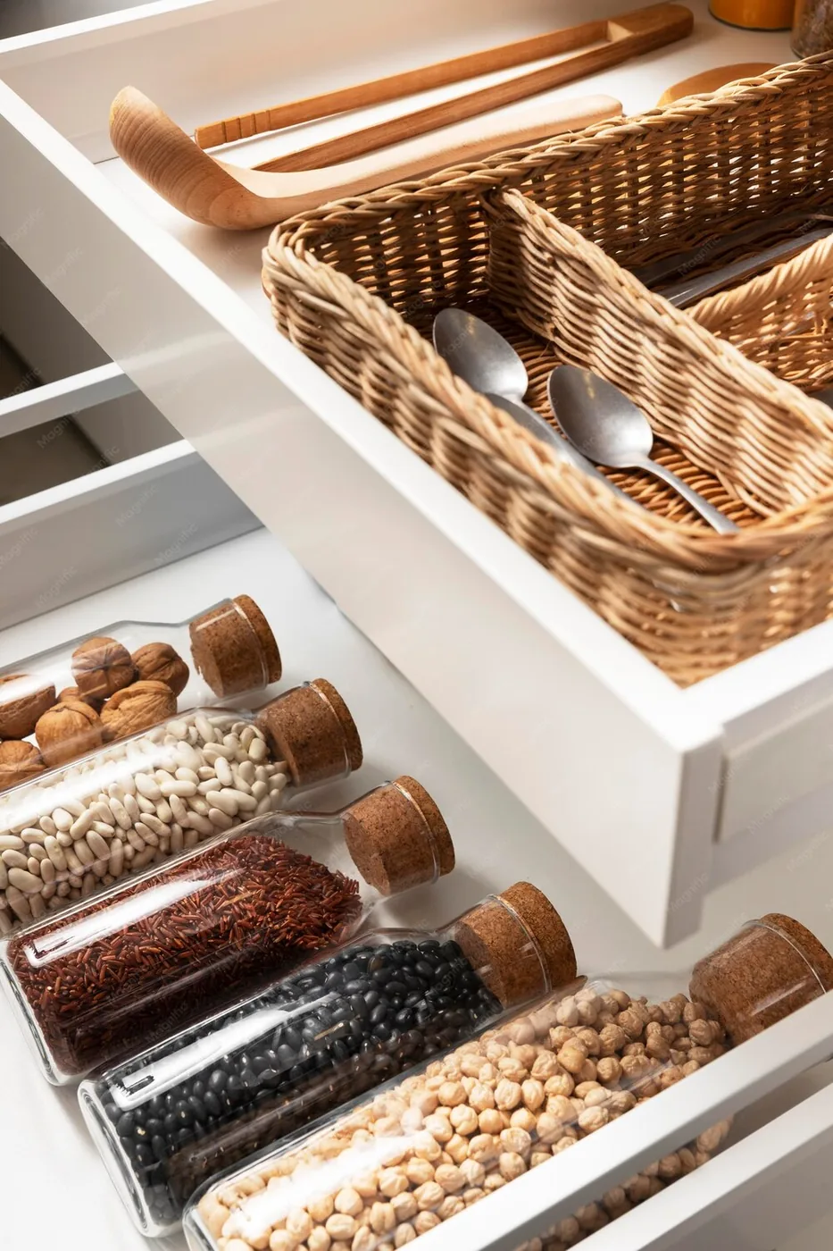 Professionally organized pantry drawer